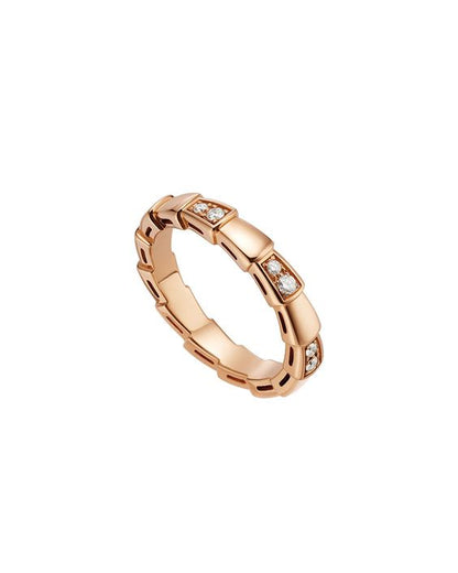 [⭐Reverie Jewels]SERPENTI RING PINK GOLD  3MM
