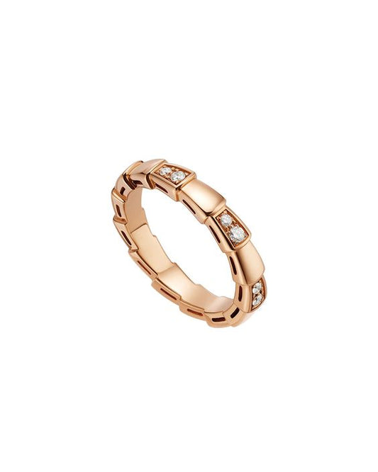 [⭐Reverie Jewels]SERPENTI RING PINK GOLD  3MM