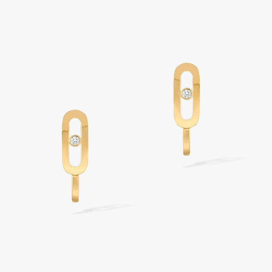 [⭐Reverie Jewels]CREOLES MOVE UNO MINI 1 DIAMOND EARRINGS