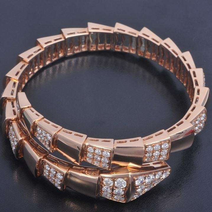 [⭐Reverie Jewels]SERPENTI BRACELET PINK GOLD DIAMOND
