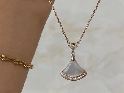 [⭐Reverie Jewels]DREAM NECKLACE MOP PINK GOLD DIAMOND