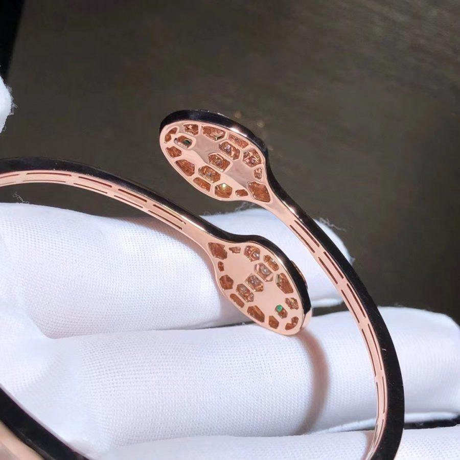 [⭐Reverie Jewels]SERPENTI BRACELET PINK GOLD MALACHITE DIAMOND DOUBLE SNAKE