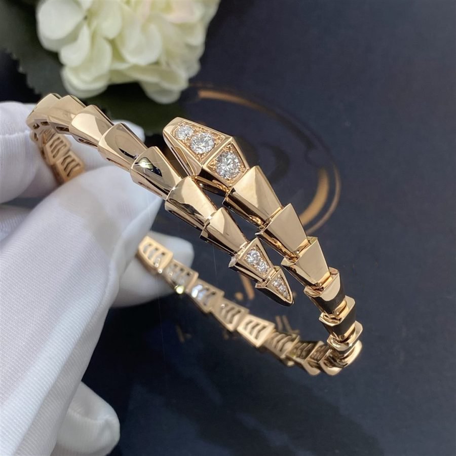 [⭐Reverie Jewels]SERPENTI BRACELET DIAMONDS PINK GOLD