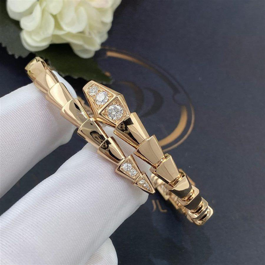[⭐Reverie Jewels]SERPENTI BRACELET DIAMONDS PINK GOLD