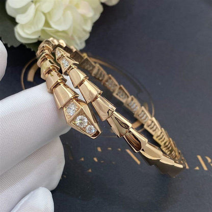 [⭐Reverie Jewels]SERPENTI BRACELET DIAMONDS PINK GOLD