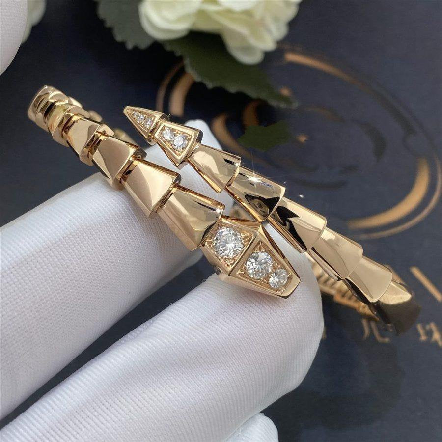 [⭐Reverie Jewels]SERPENTI BRACELET DIAMONDS PINK GOLD