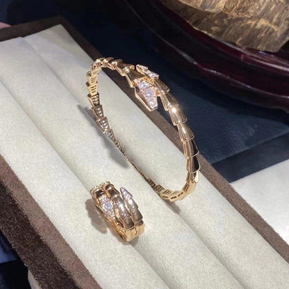 [⭐Reverie Jewels]SERPENTI BRACELET DIAMONDS PINK GOLD