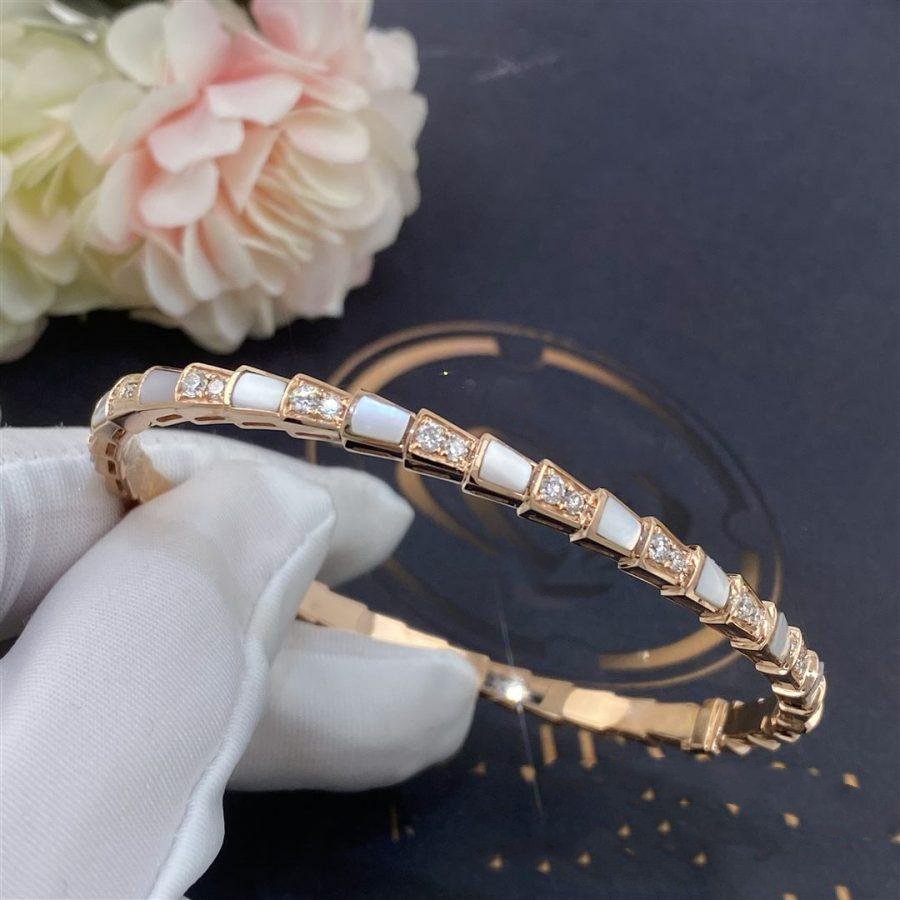 [⭐Reverie Jewels]SERPENTI BRACELET PINK GOLD MOP DIAMOND