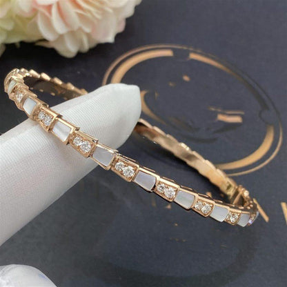[⭐Reverie Jewels]SERPENTI BRACELET PINK GOLD MOP DIAMOND
