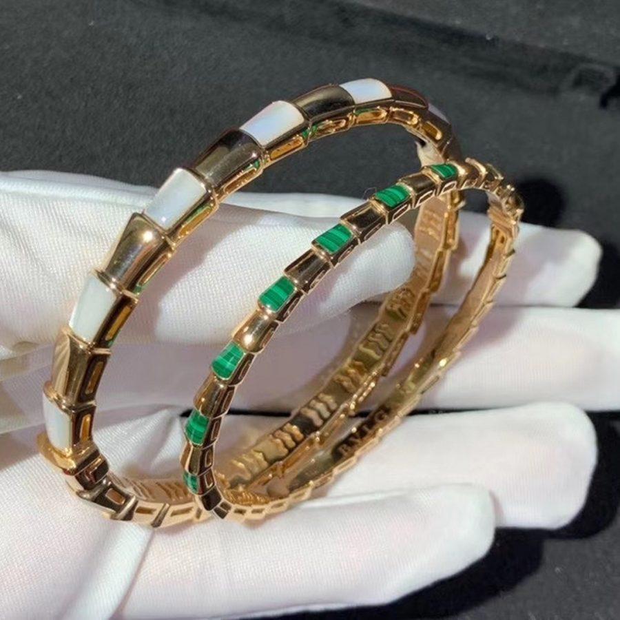[⭐Reverie Jewels]SERPENTI BRACELET PINK GOLD MOP