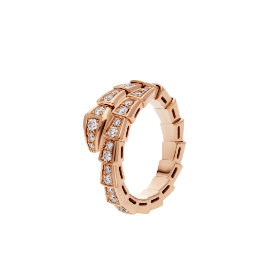 [⭐Reverie Jewels]SERPENTI RING PINK GOLD DIAMOND PAVED 4MM