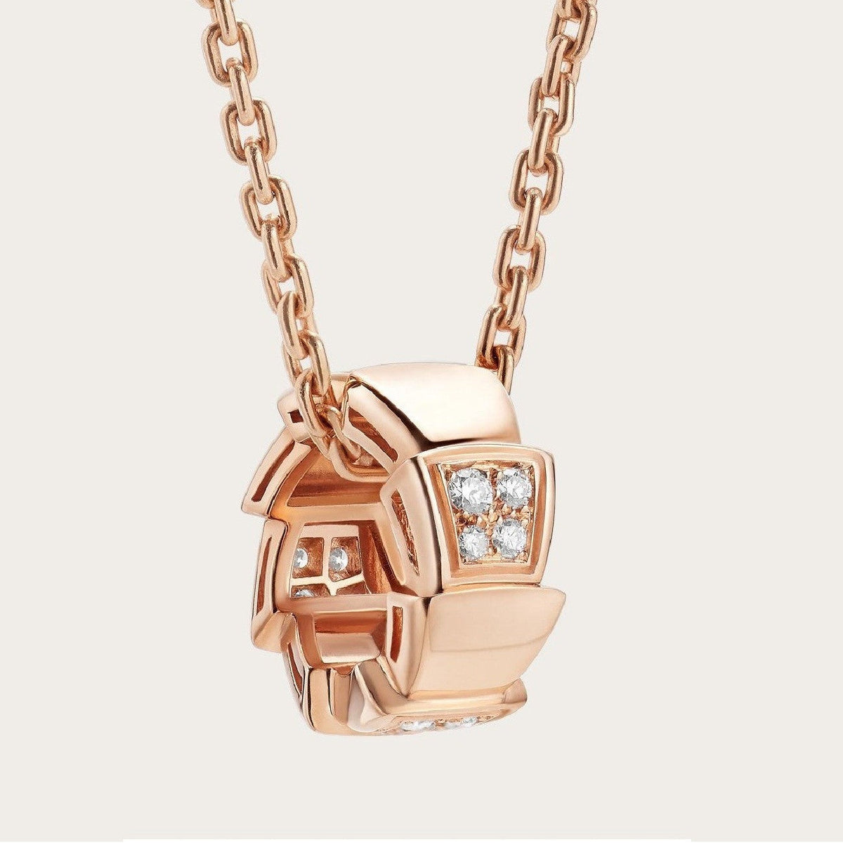 [⭐Reverie Jewels]SERPENTI PEDANT DIAMOND PINK GOLD NECKLACE