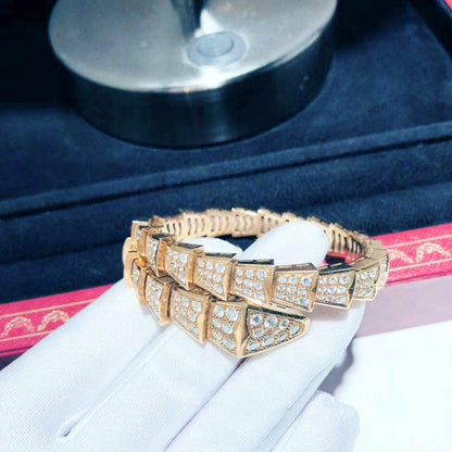 [⭐Reverie Jewels]SERPENTI BRACELET 8MM PINK GOLD DIAMOND