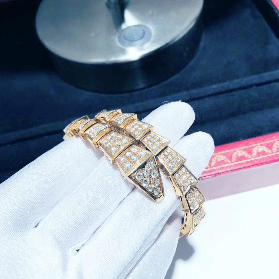 [⭐Reverie Jewels]SERPENTI BRACELET 8MM PINK GOLD DIAMOND