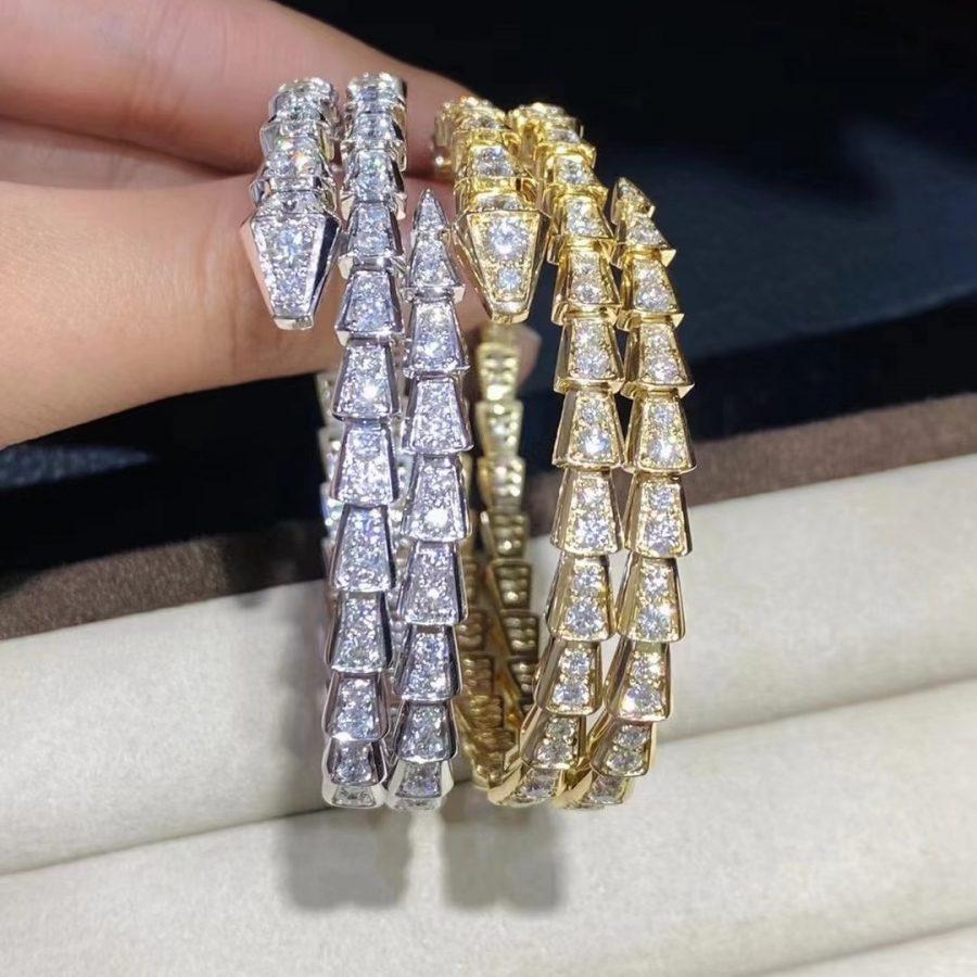 [⭐Reverie Jewels]SERPENTI BRACELET GOLD DIAMOND DOUBLE ROW