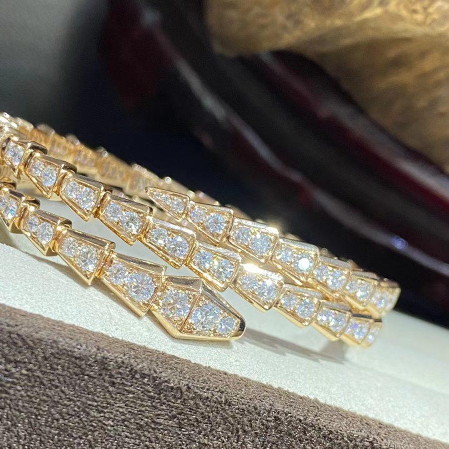 [⭐Reverie Jewels]SERPENTI BRACELET GOLD DIAMOND DOUBLE ROW