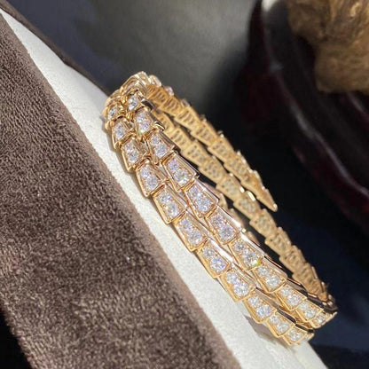 [⭐Reverie Jewels]SERPENTI BRACELET GOLD DIAMOND DOUBLE ROW
