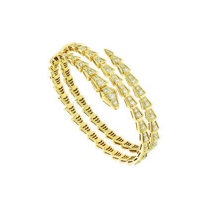 [⭐Reverie Jewels]SERPENTI BRACELET GOLD DIAMOND DOUBLE ROW