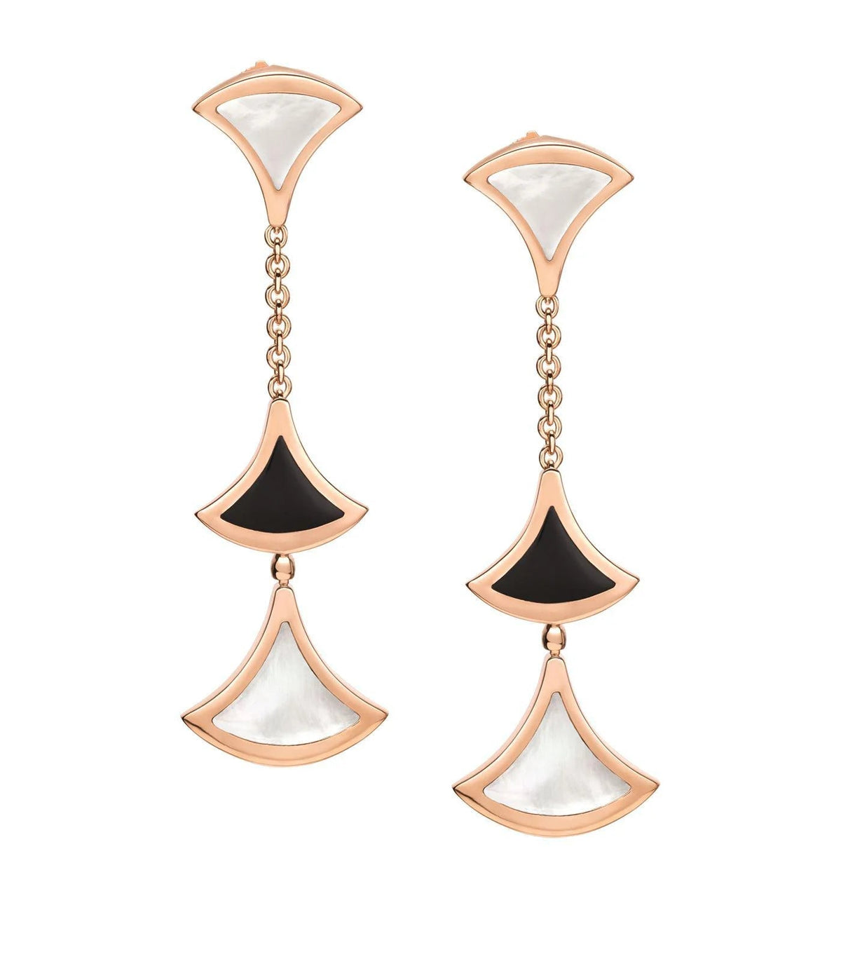 [⭐Reverie Jewels]DREAM EARRINGS 3 MOTIFS ONYX MOP PINK GOLD