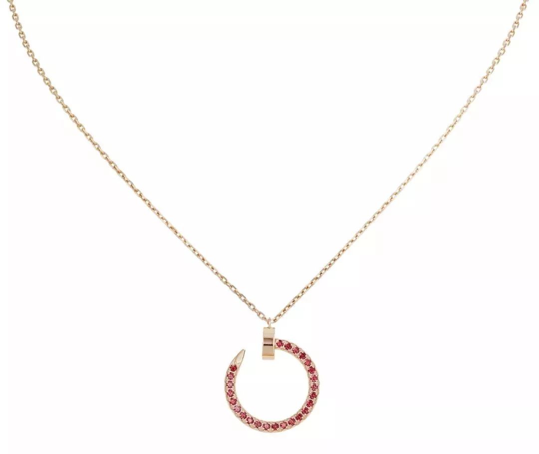 [⭐Reverie Jewels]JUSTE NECKLACE GOLD RED DIAMONDS