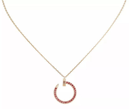 [⭐Reverie Jewels]JUSTE NECKLACE GOLD RED DIAMONDS