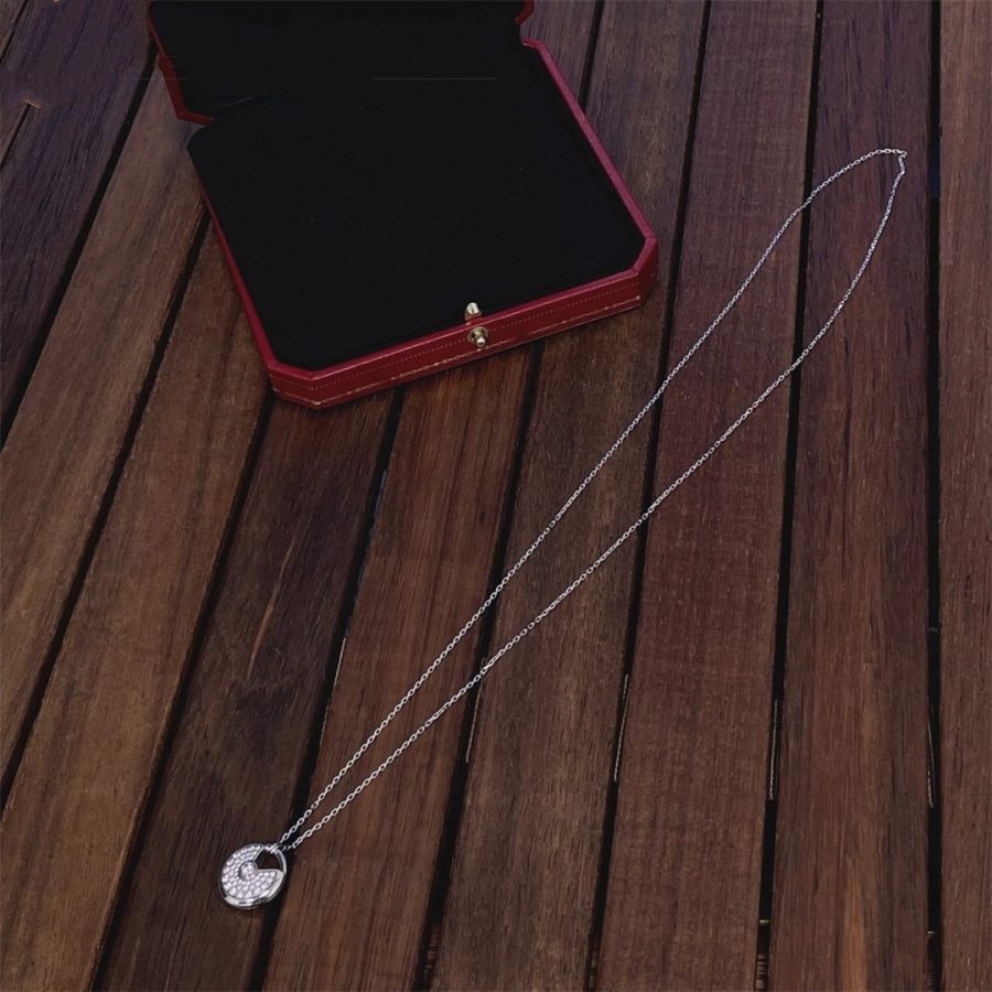 [⭐Reverie Jewels]AMULETTE SILVER FULL DIAMOND NECKLACE
