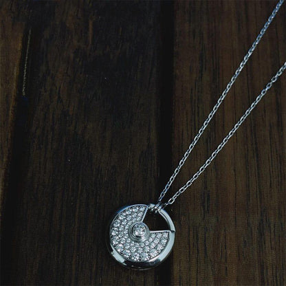 [⭐Reverie Jewels]AMULETTE SILVER FULL DIAMOND NECKLACE