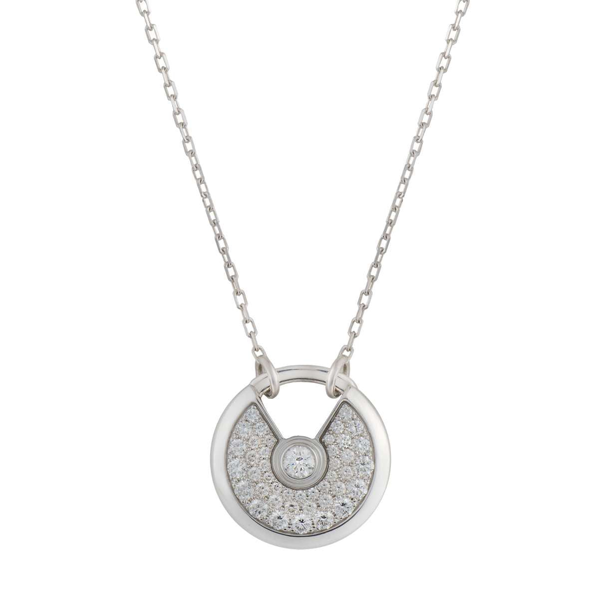 [⭐Reverie Jewels]AMULETTE SILVER FULL DIAMOND NECKLACE