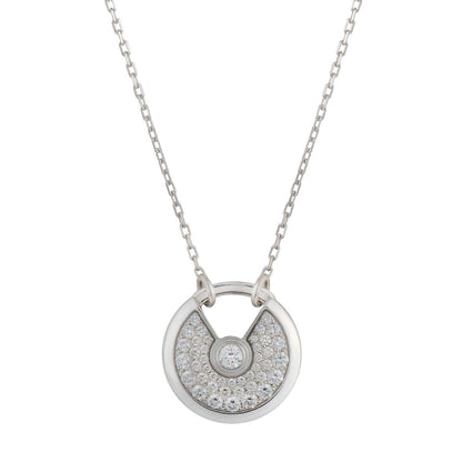 [⭐Reverie Jewels]AMULETTE SILVER FULL DIAMOND NECKLACE