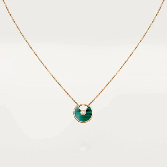 [⭐Reverie Jewels]AMULETTE ROSE GOLD MALACHITE NECKLACE