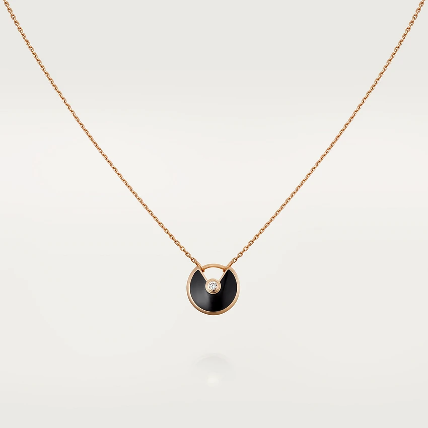 [⭐Reverie Jewels]AMULETTE ROSE GOLD ONYX NECKLACE