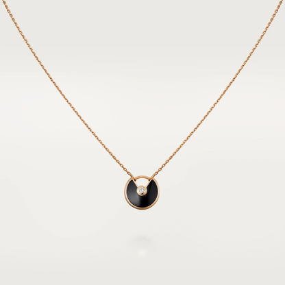 [⭐Reverie Jewels]AMULETTE ROSE GOLD ONYX NECKLACE
