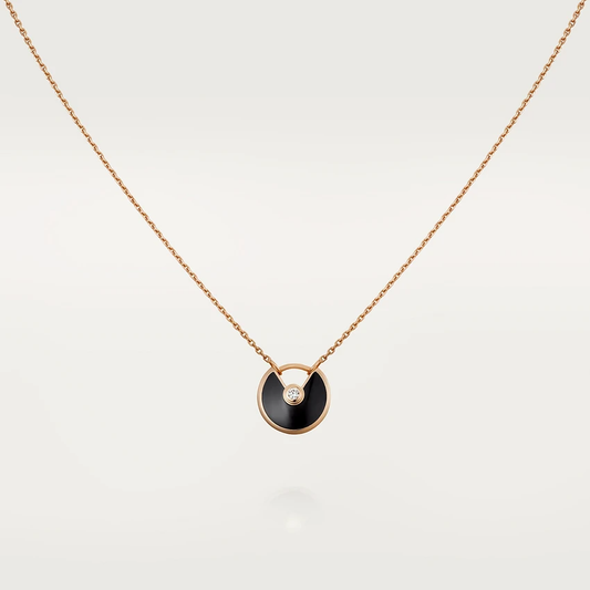 [⭐Reverie Jewels]AMULETTE ROSE GOLD ONYX NECKLACE