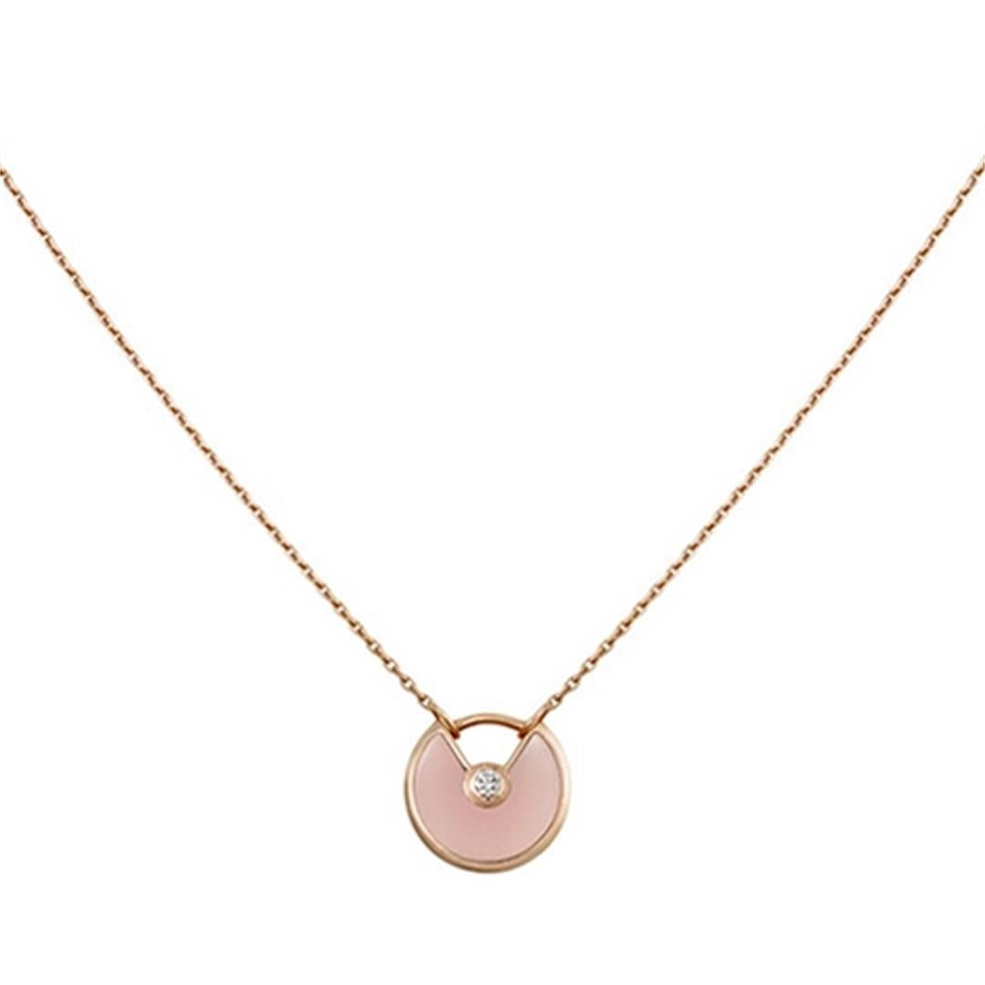 [⭐Reverie Jewels]AMULETTE ROSE GOLD PINK MOP NECKLACE
