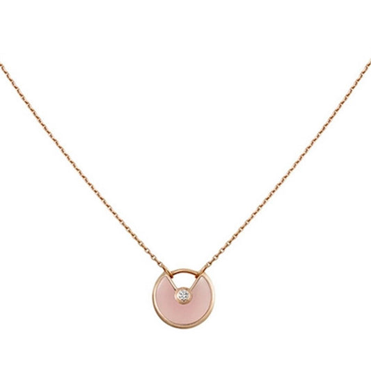 [⭐Reverie Jewels]AMULETTE ROSE GOLD PINK MOP NECKLACE