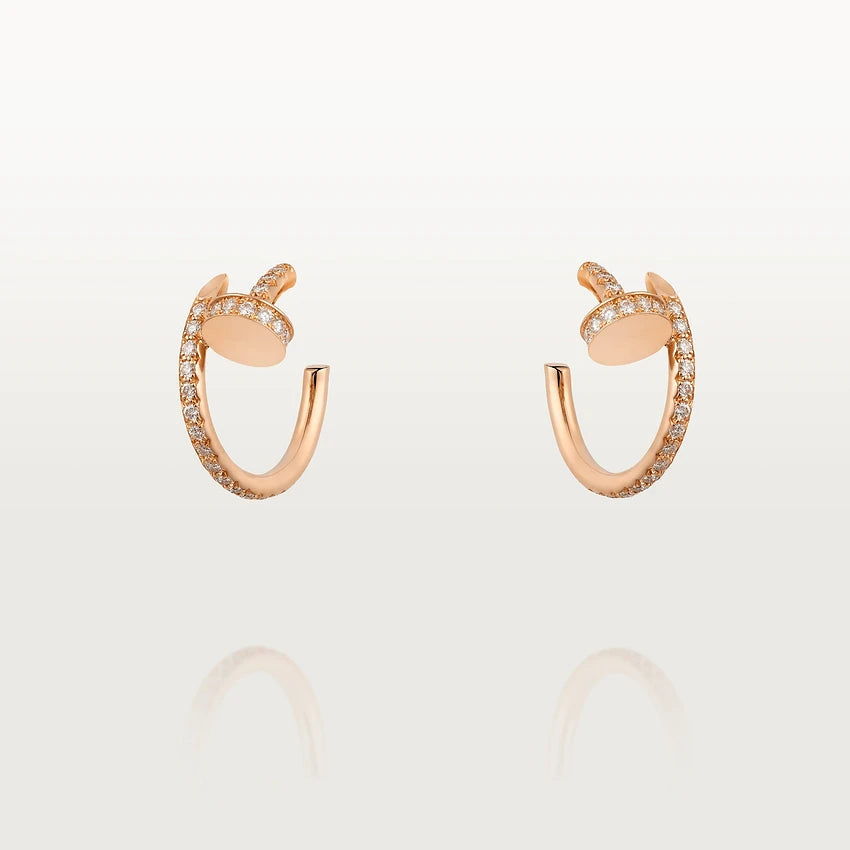 [⭐Reverie Jewels]JUSTE EARRINGS 12.75MM PINK GOLD DIAMOND