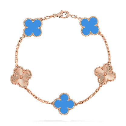 [⭐Reverie Jewels] CLOVER 5 MOTIF BLUE AGATE BRACELET COLLECTION