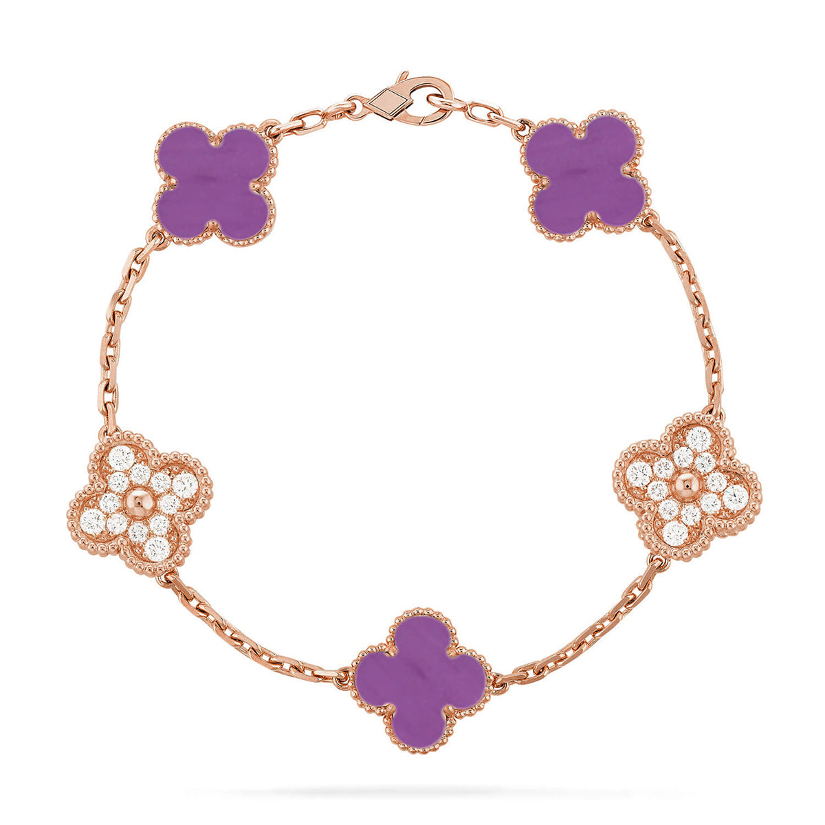 [⭐Reverie Jewels] CLOVER 5 MOTIF VIOLET BRACELET COLLECTION