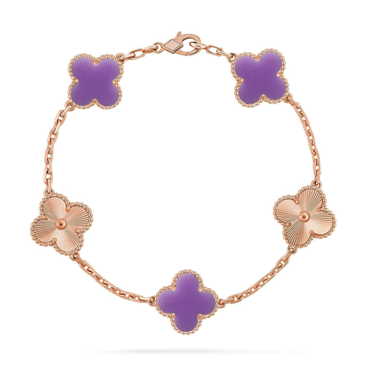[⭐Reverie Jewels]CLOVER 5 MOTIF LIGHT PURPLE BRACELET COLLECTION