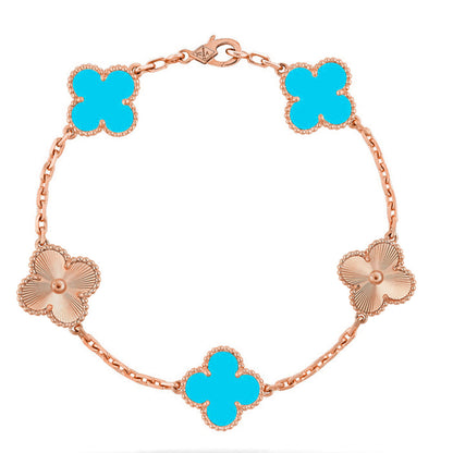 [⭐Reverie Jewels] CLOVER 5 MOTIF TURQUOISE BRACELET COLLECTION