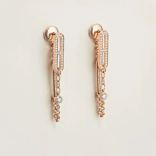 [⭐Reverie Jewels]CHAINE CHAOS DIAMOND DROP EARRINGS