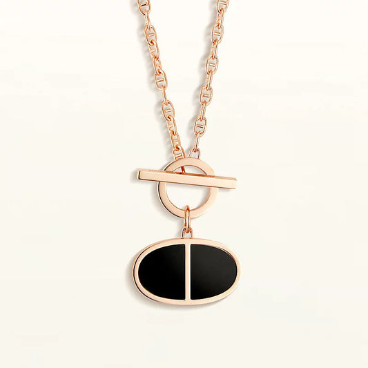 [⭐Reverie Jewels]CHAINE VERSO BLACK CERAMIC NECKLACE