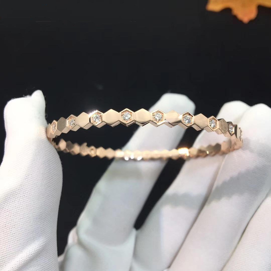 [⭐Reverie Jewels]BEE LOVE PINK GOLD DIAMOND BRACELET