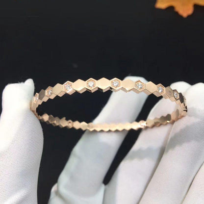 [⭐Reverie Jewels]BEE LOVE PINK GOLD DIAMOND BRACELET