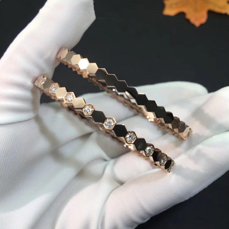 [⭐Reverie Jewels]BEE LOVE PINK GOLD DIAMOND BRACELET