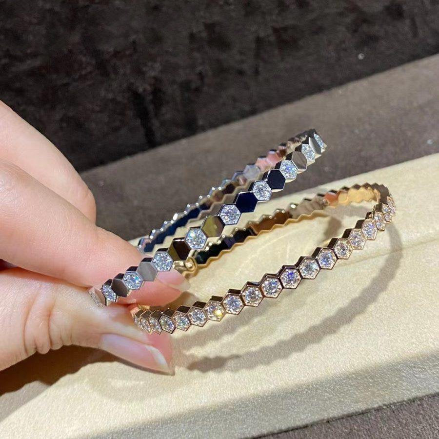 [⭐Reverie Jewels]BEE LOVE GOLD BRACELET FULL DIAMOND