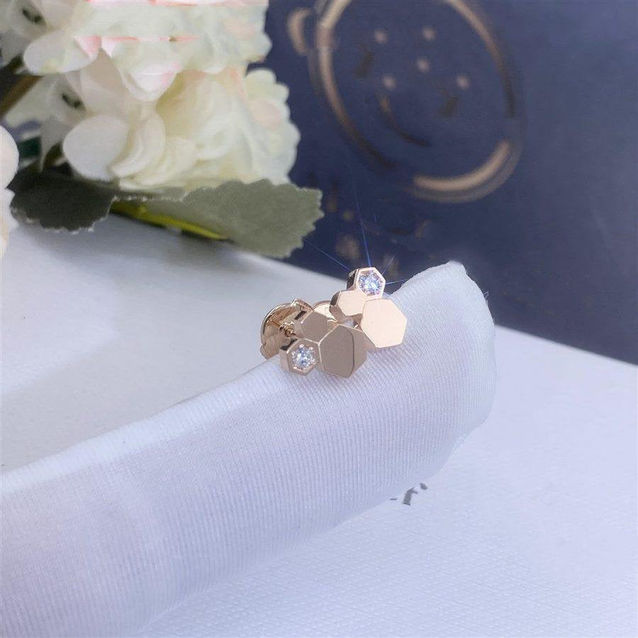 [⭐Reverie Jewels]BEE LOVE PINK GOLD DIAMOND EARRINGS