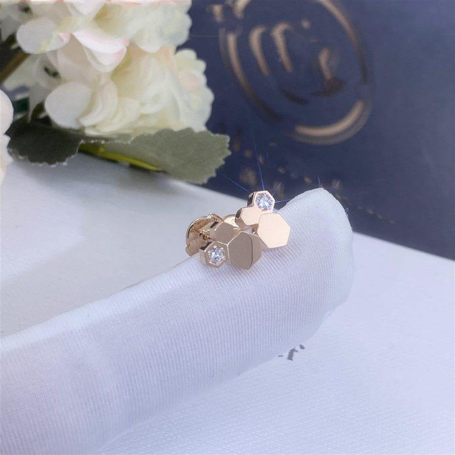 [⭐Reverie Jewels]BEE LOVE PINK GOLD DIAMOND EARRINGS
