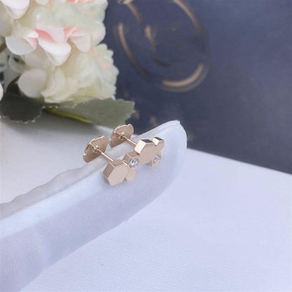 [⭐Reverie Jewels]BEE LOVE PINK GOLD DIAMOND EARRINGS