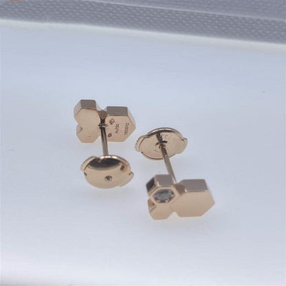 [⭐Reverie Jewels]BEE LOVE PINK GOLD DIAMOND EARRINGS